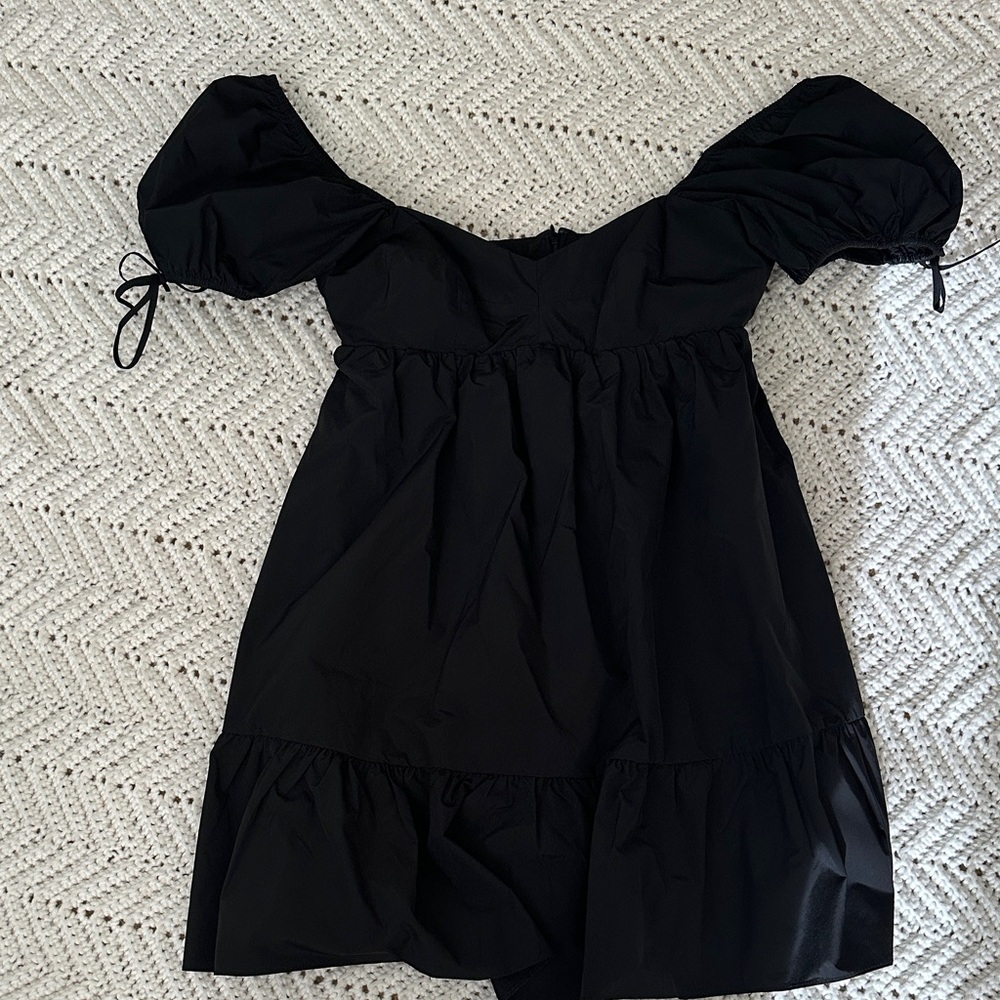 Adorable Black Puff Sleeve Dress